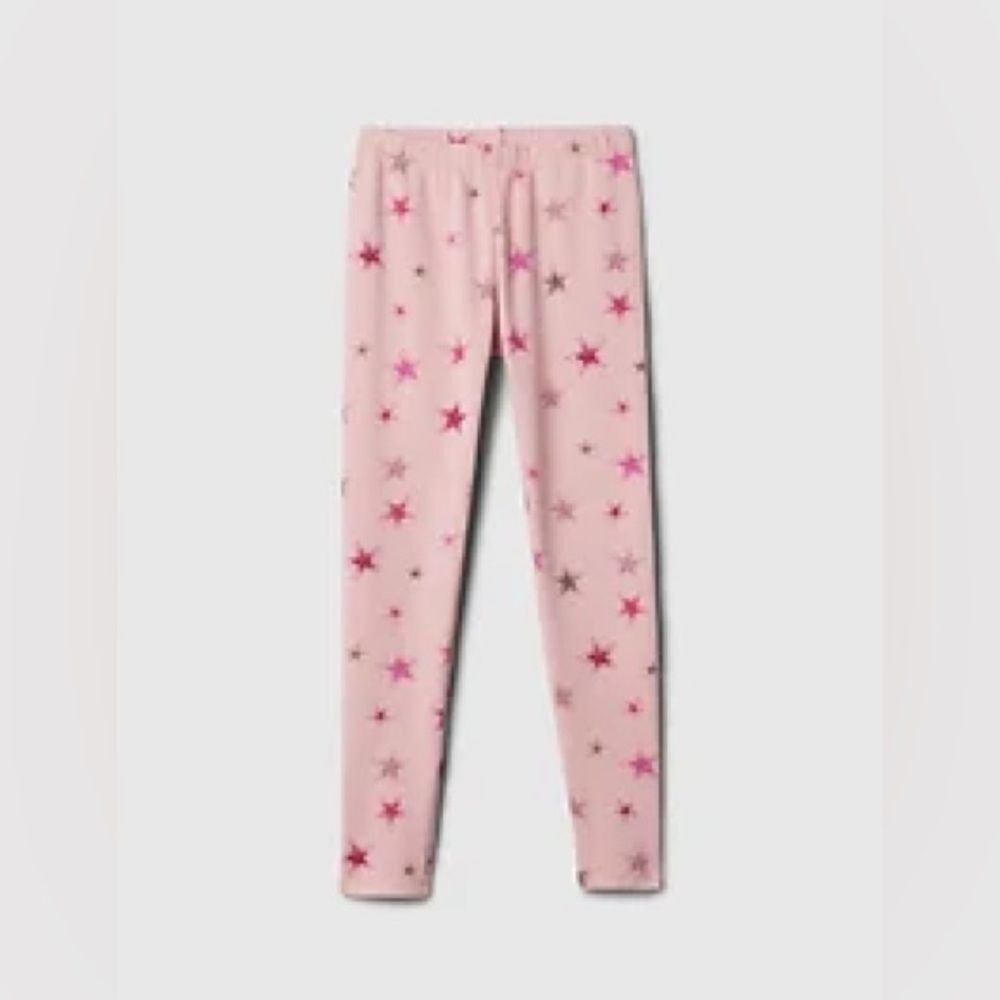 GAP Pink Stars Kids Cozy-Lined Leggings